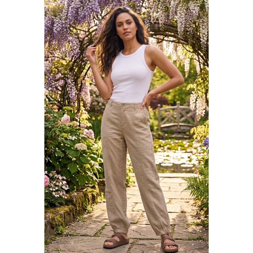 New Sincerely Jules Linen Blend Comfort Waist Parachute Pant Women's Size Medium